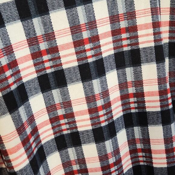 Grace & Emma Women's Plaid Dress Size LG Faux Suede Elbow Patches Knee Length - Picture 3 of 9